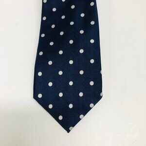 Tommy Hilfiger Men's Neck Tie Blue Polka Dot 100% Silk 60" X 3 1/8" EUC